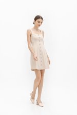 JANAE SILVER BUTTONDOWN DRESS