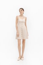 JANAE SILVER BUTTONDOWN DRESS