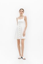 JANAE SILVER BUTTONDOWN DRESS