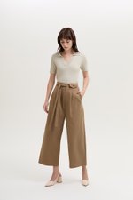 CLAYTON PLEATED BELTED TWILL PANTS CLAYTON PLEATED BELTED TWILL PANTS