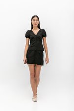 ARIANA PUFF SLEEVE BUTTONDOWN LINEN TOP