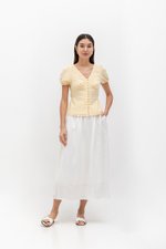 ARIANA PUFF SLEEVE BUTTONDOWN LINEN TOP