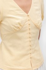 ARIANA PUFF SLEEVE BUTTONDOWN LINEN TOP