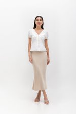 ARIANA PUFF SLEEVE BUTTONDOWN LINEN TOP