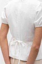 ARIANA PUFF SLEEVE BUTTONDOWN LINEN TOP