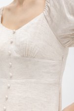 AUGUSTINE SWEETHEART BUTTONDOWN LINEN DRESS