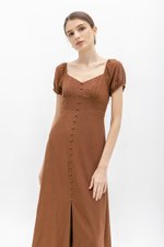 AUGUSTINE SWEETHEART BUTTONDOWN LINEN DRESS
