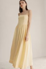 LINDSAY DROPWAIST LINEN DRESS