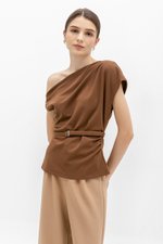 AMIRA ASYMMETRIC OFF SHOULDER TOP W BELT