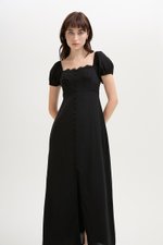 CELESTIAL LACE TRIM PUFF SLEEVE DRESS CELESTIAL LACE TRIM PUFF SLEEVE DRESS