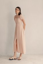 CELESTIAL LACE TRIM PUFF SLEEVE DRESS CELESTIAL LACE TRIM PUFF SLEEVE DRESS