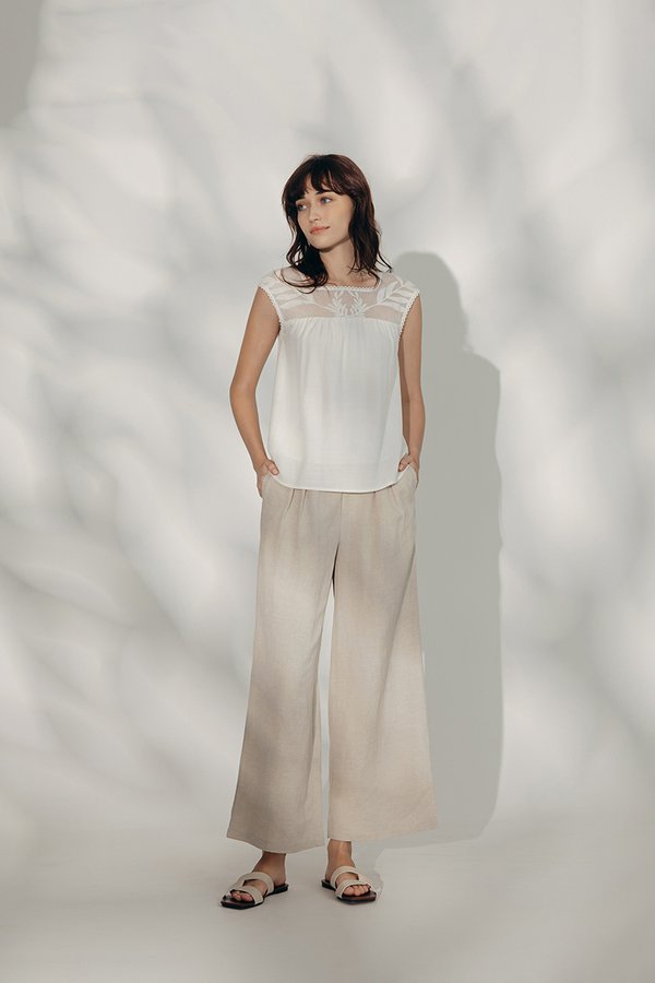 *BACKORDER* TANYA PLEATED WIDE LEG LINEN PANTS