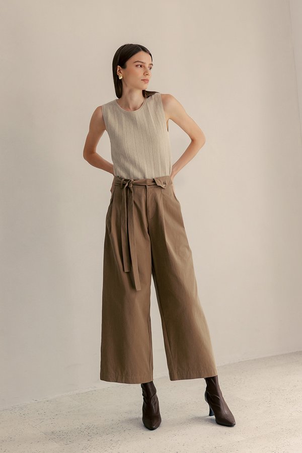 CLAYTON PLEATED BELTED TWILL PANTS CLAYTON PLEATED BELTED TWILL PANTS