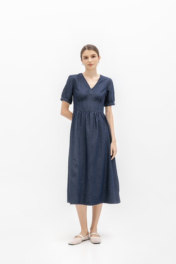 SAVANNAH DENIM MIDI DRESS