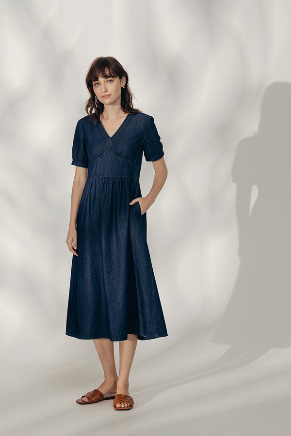 SAVANNAH DENIM MIDI DRESS