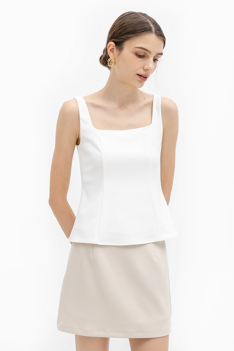 FLORINE SQUARE NECK PANEL TOP