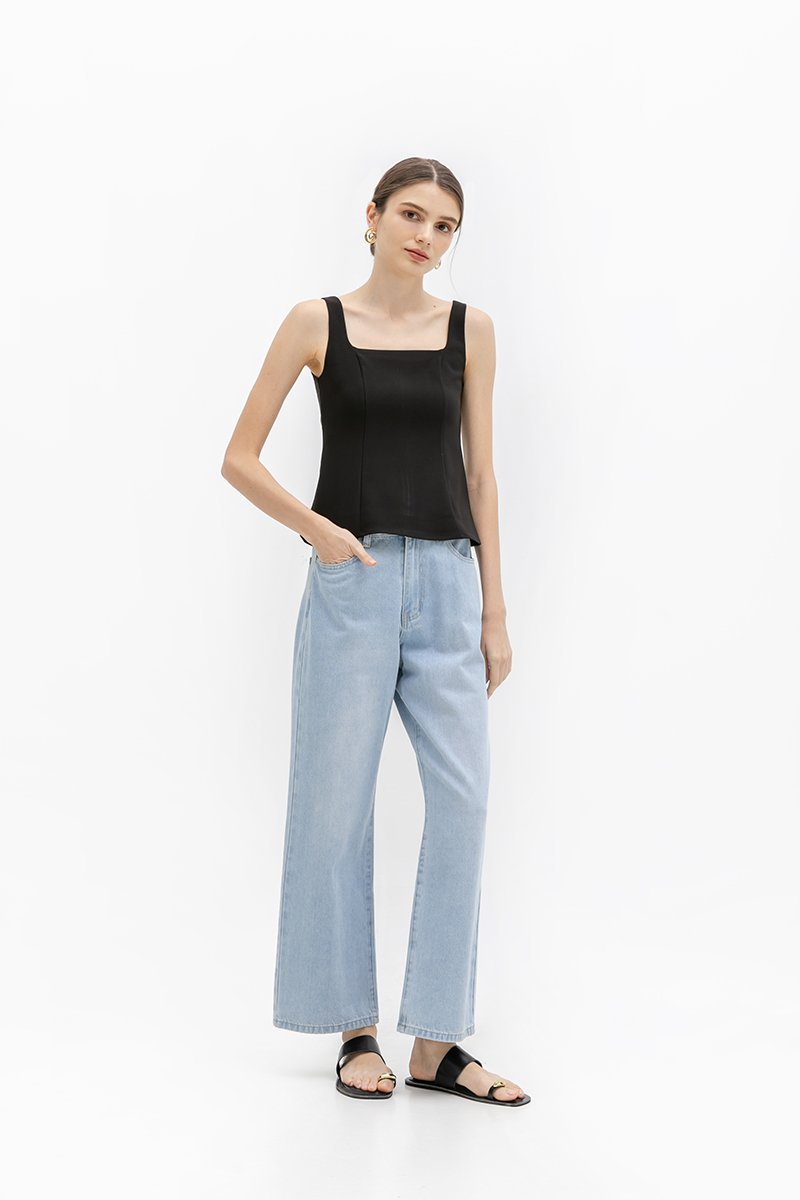 FLORINE SQUARE NECK PANEL TOP