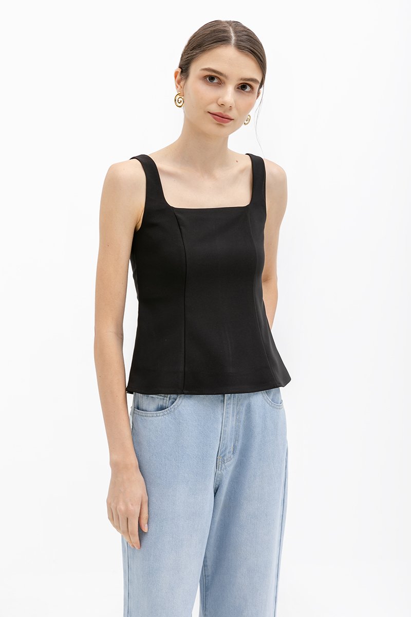 FLORINE SQUARE NECK PANEL TOP