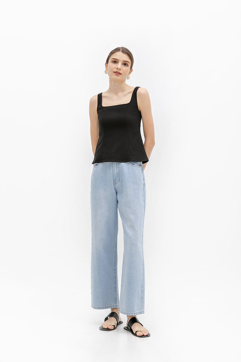 FLORINE SQUARE NECK PANEL TOP