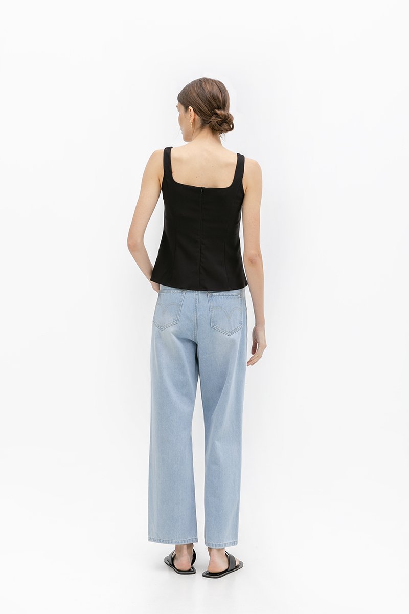 FLORINE SQUARE NECK PANEL TOP