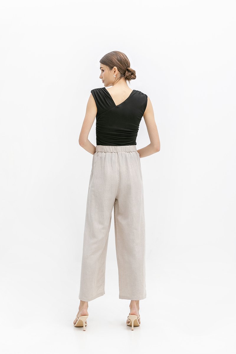 *BACKORDER* TANYA PLEATED WIDE LEG LINEN PANTS