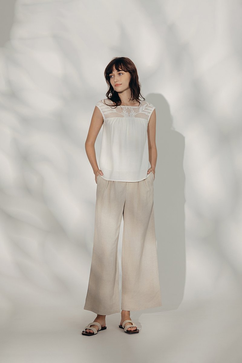 *BACKORDER* TANYA PLEATED WIDE LEG LINEN PANTS