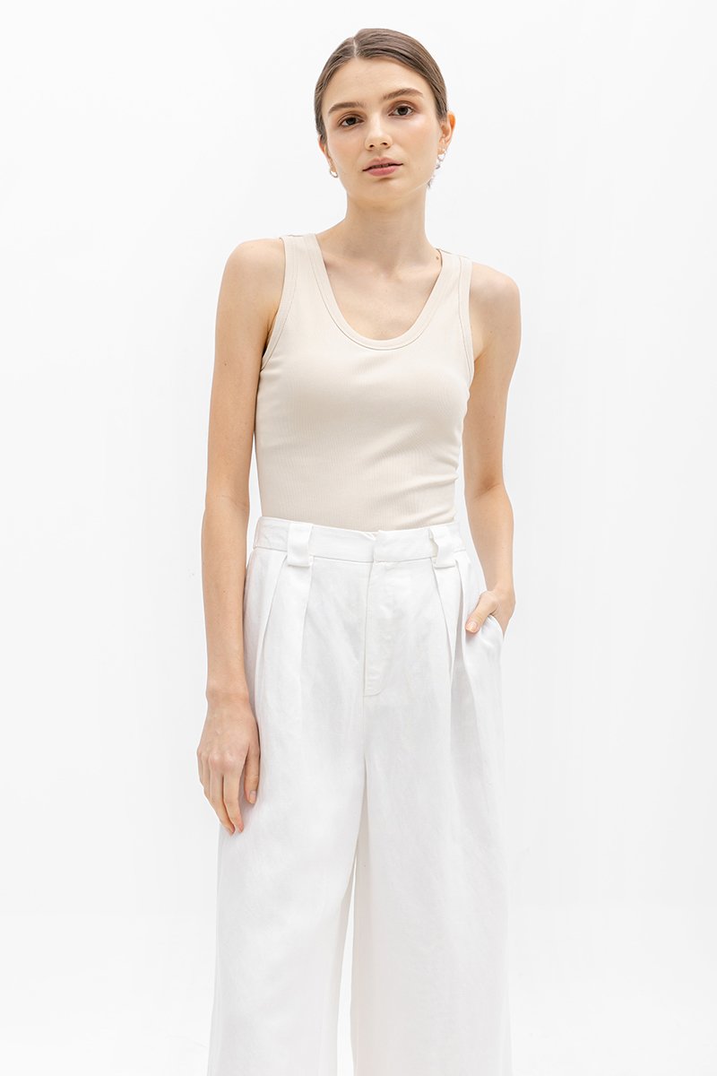 *BACKORDER* TANYA PLEATED WIDE LEG LINEN PANTS