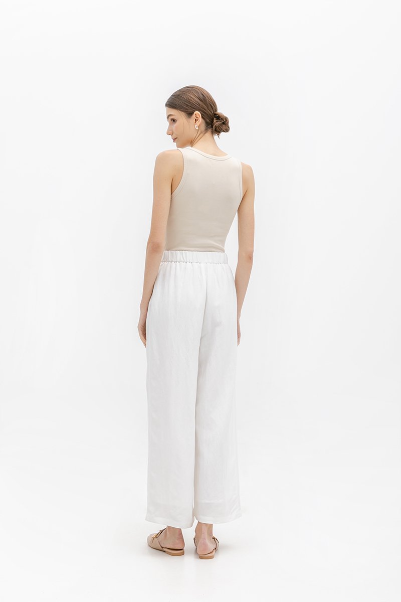 *BACKORDER* TANYA PLEATED WIDE LEG LINEN PANTS