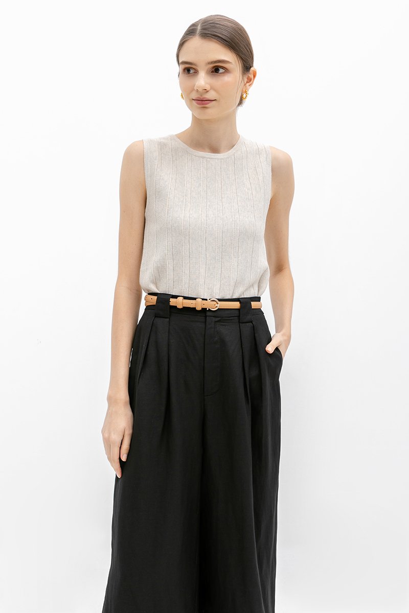 *BACKORDER* TANYA PLEATED WIDE LEG LINEN PANTS