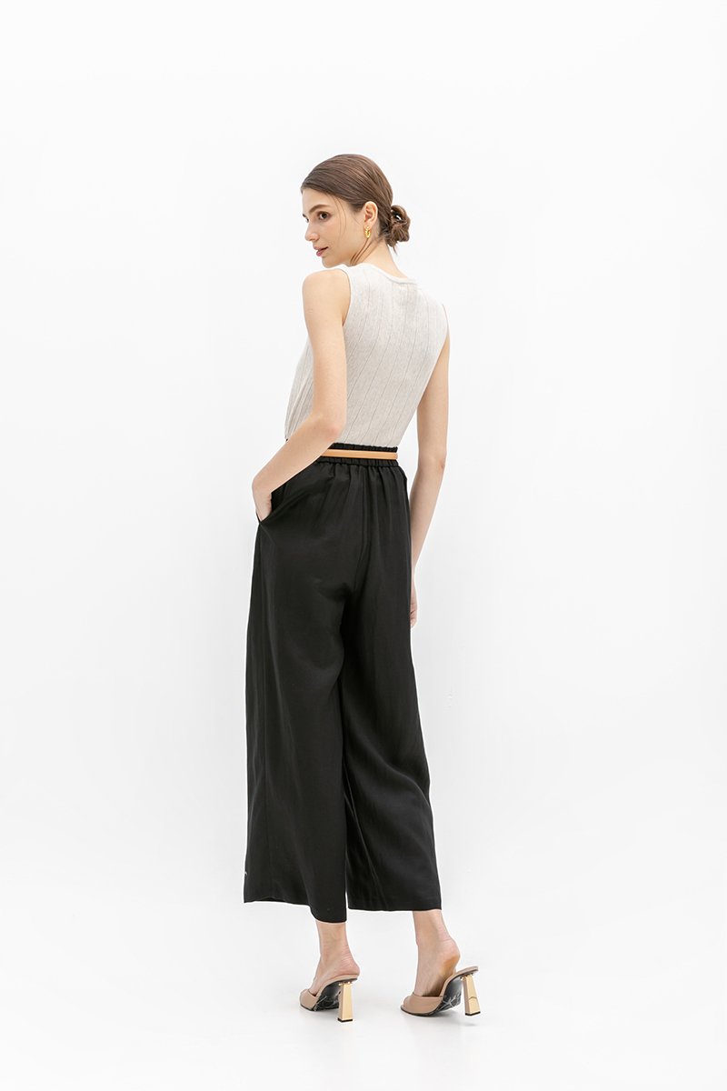 *BACKORDER* TANYA PLEATED WIDE LEG LINEN PANTS