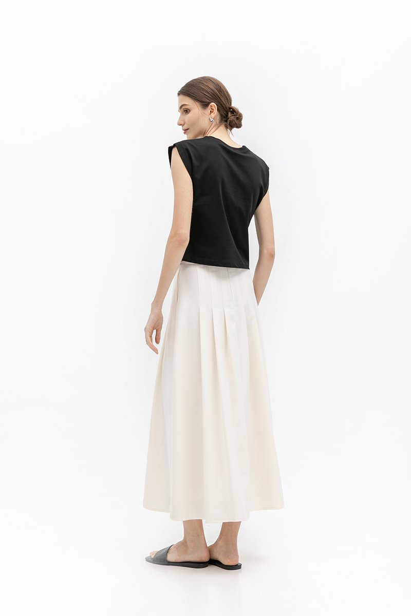 MARIELLE PLEATED FLARE SKIRT