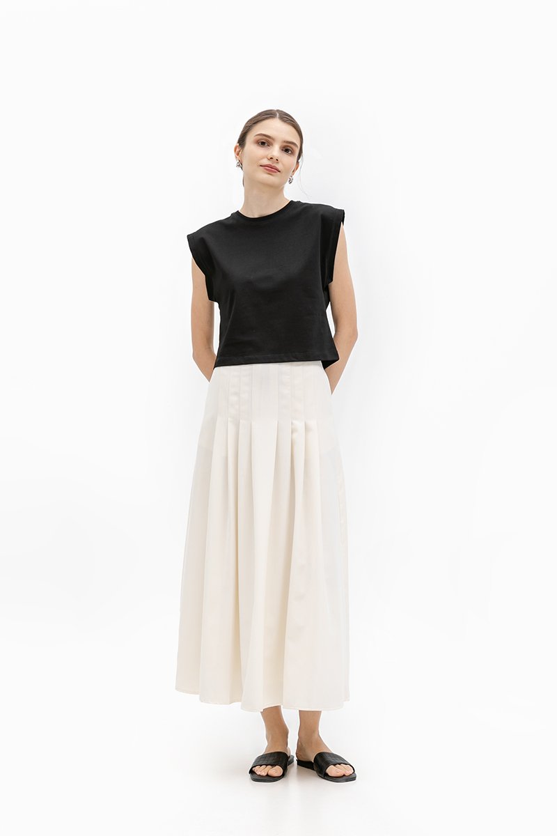 MARIELLE PLEATED FLARE SKIRT