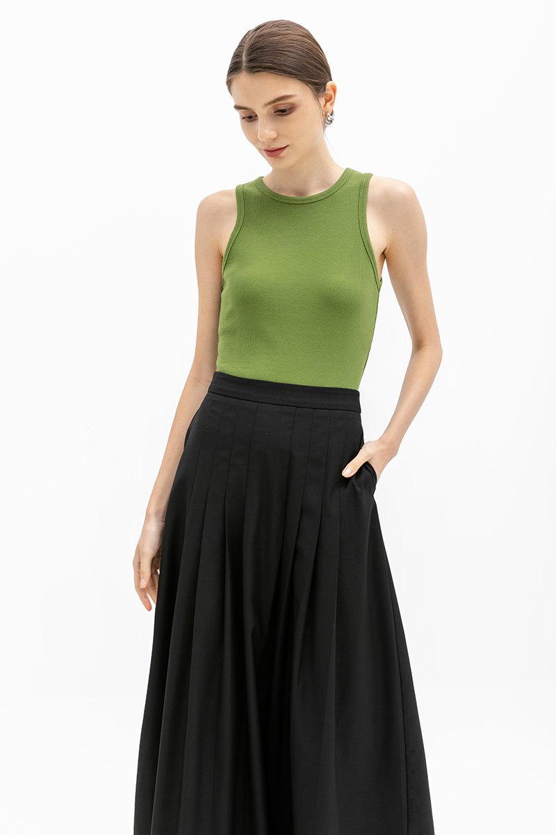 MARIELLE PLEATED FLARE SKIRT