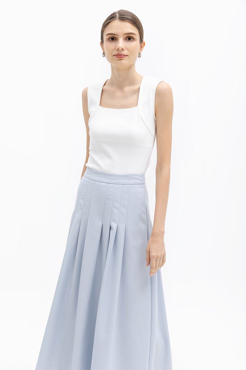 MARIELLE PLEATED FLARE SKIRT