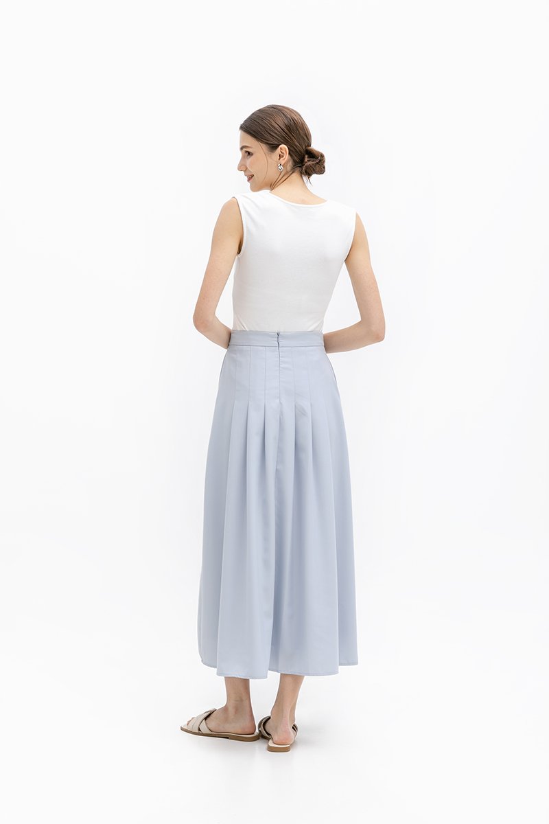 MARIELLE PLEATED FLARE SKIRT