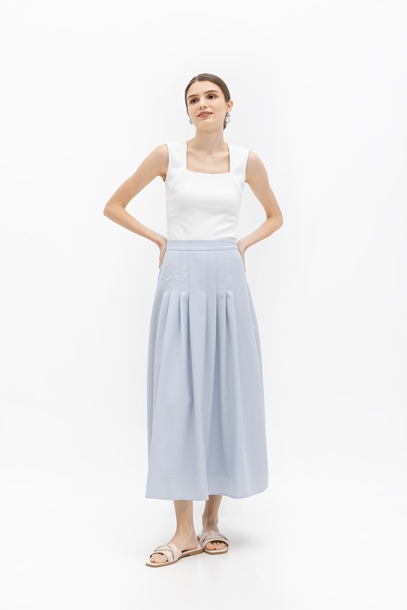 MARIELLE PLEATED FLARE SKIRT