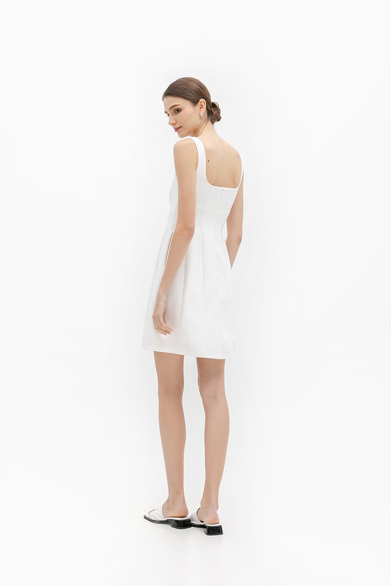 JANAE SILVER BUTTONDOWN DRESS