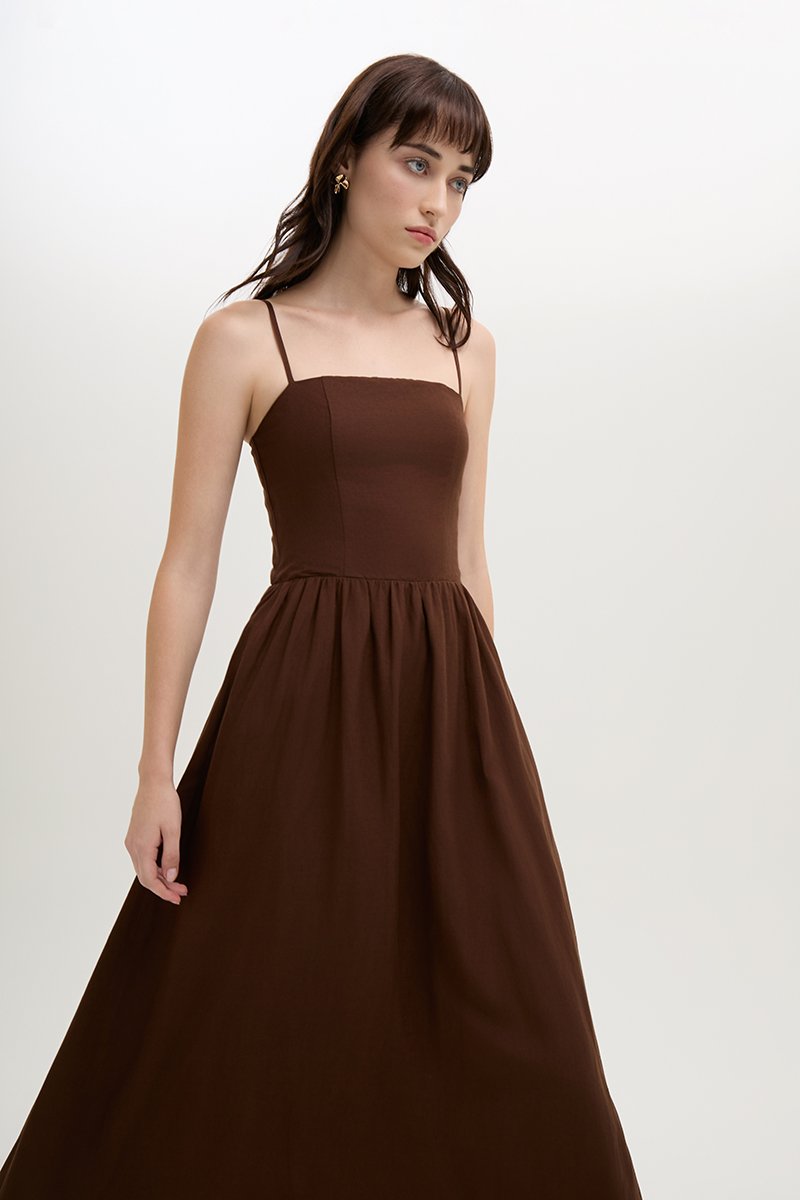 LINDSAY DROPWAIST LINEN DRESS