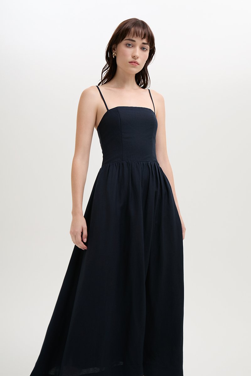LINDSAY DROPWAIST LINEN DRESS
