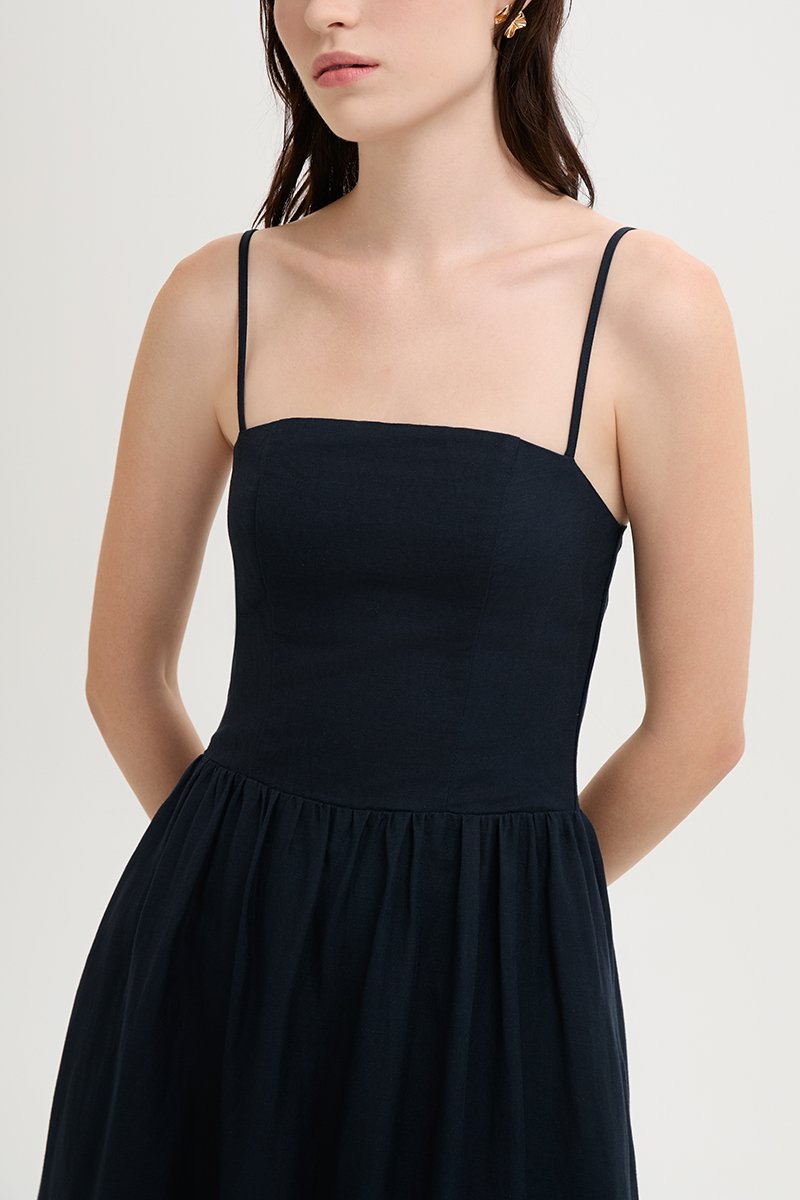 LINDSAY DROPWAIST LINEN DRESS