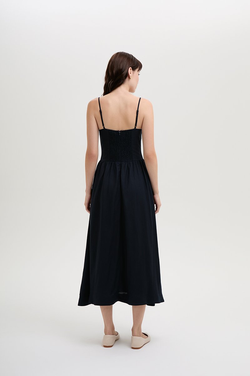 LINDSAY DROPWAIST LINEN DRESS
