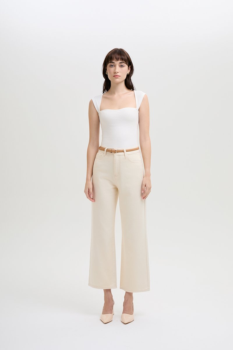 LIORA SWEETHEART RIB KNIT TOP