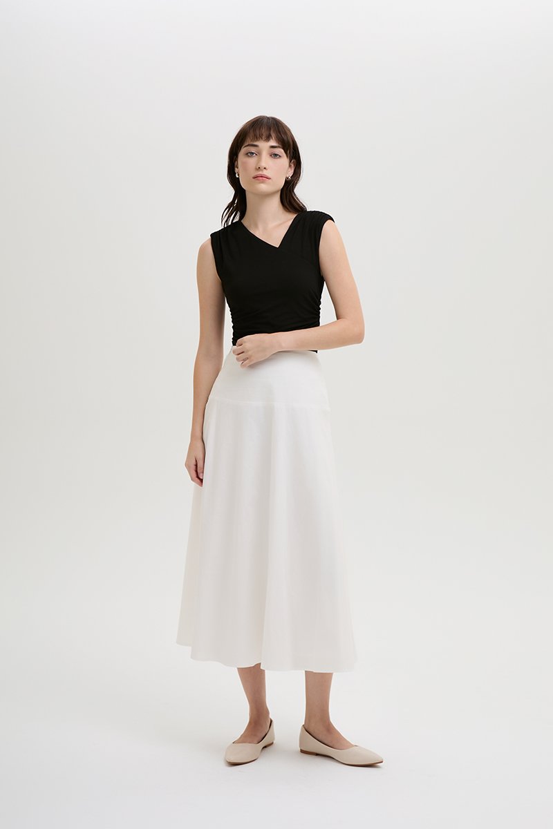 BRYNN DROPWAIST MIDI SKIRT