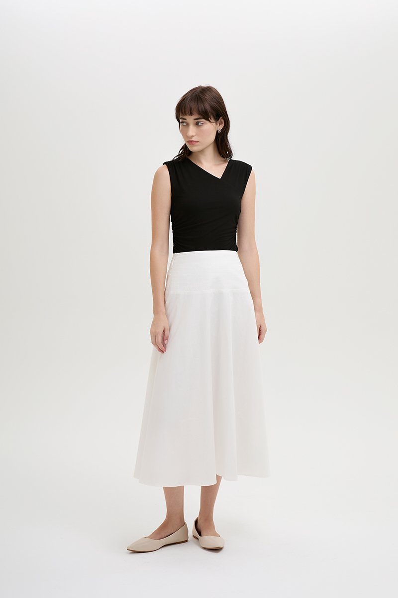 BRYNN DROPWAIST MIDI SKIRT
