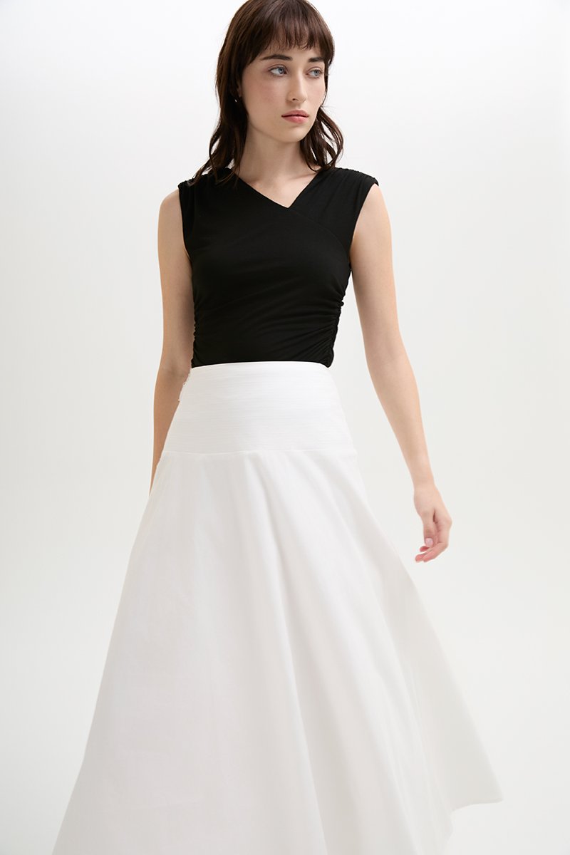 BRYNN DROPWAIST MIDI SKIRT