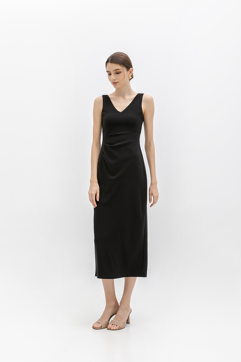 IRIS PLEATED MIDI DRESS