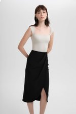 JOCADIA FOLD OVER MIDI SKIRT JOCADIA FOLD OVER MIDI SKIRT