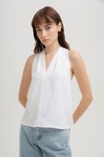 *BACKORDER 2* KYLENE HALTER TRAPEZE LINEN TOP *BACKORDER 2* KYLENE HALTER TRAPEZE LINEN TOP