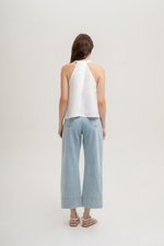 *BACKORDER 2* KYLENE HALTER TRAPEZE LINEN TOP *BACKORDER 2* KYLENE HALTER TRAPEZE LINEN TOP