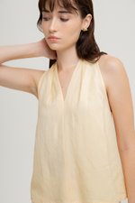 *BACKORDER 2* KYLENE HALTER TRAPEZE LINEN TOP *BACKORDER 2* KYLENE HALTER TRAPEZE LINEN TOP